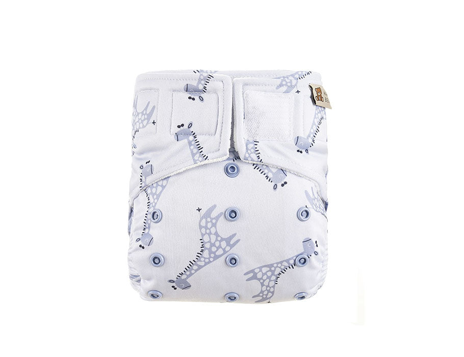 HappyBear Waschablewindel - alles -in -one - blaue Giraffe