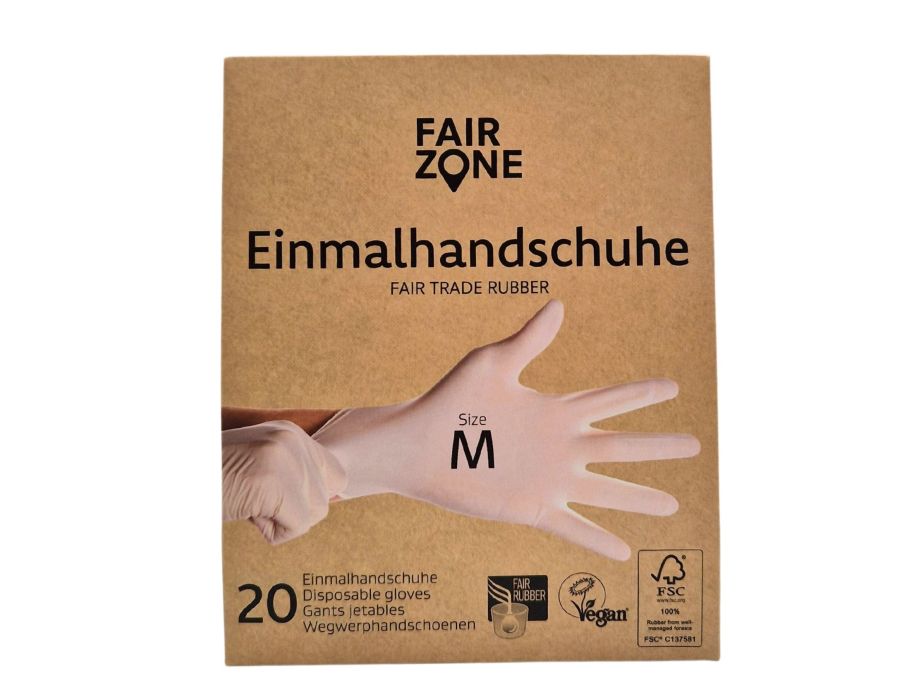 Fairzone Latex-Einweghandschuhe - Größe M - 20 Stk