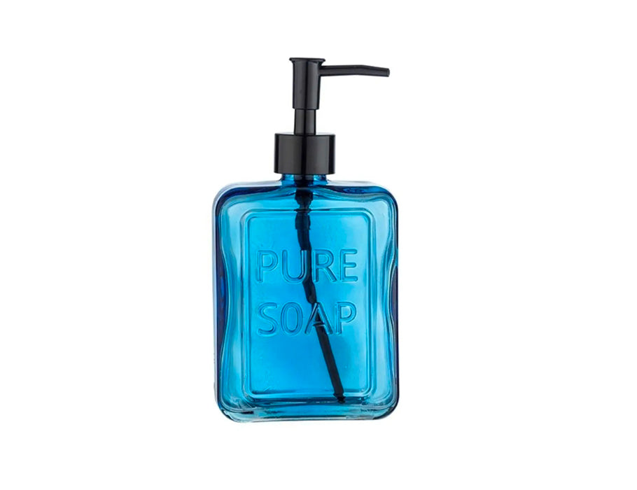Wenko Seifenpumpe - Glas - Blau - 550 ml