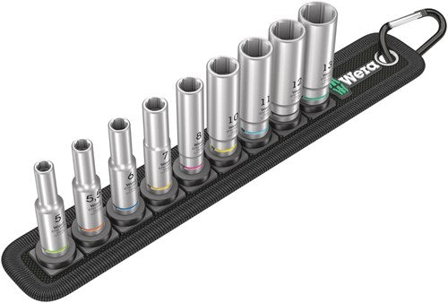 Wera Belt A Deep 1 Steckschlüsselsatz, 1 4 Steckschlüssel (schwarz, 9-teilig)