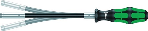 Wera Hand-Bithalter | 1 4 Zoll mit Magnet | Klingenlänge 173,5 mm | Messer flexibler 3-Komponenten-Griff | 1 Stück - 05028161001 - 05028161001