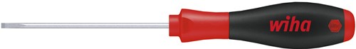 Wiha 302055300 Schraubendreher Soft Finish Schlitzkopf mit runder Klinge für tiefsitzende Schrauben 5,5 mm x 300 mm – 00702