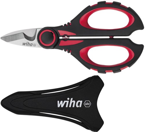 Wiha Elektrikerschere (schwarz rot, mit Schrumpffunktion)