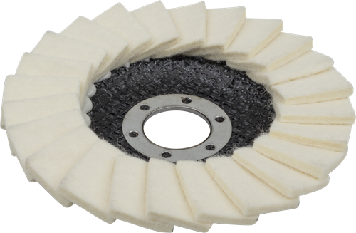 Wolfcraft Fächerscheibe | mit Filz | ø115 x 22mm | 1 Stück - 8424099