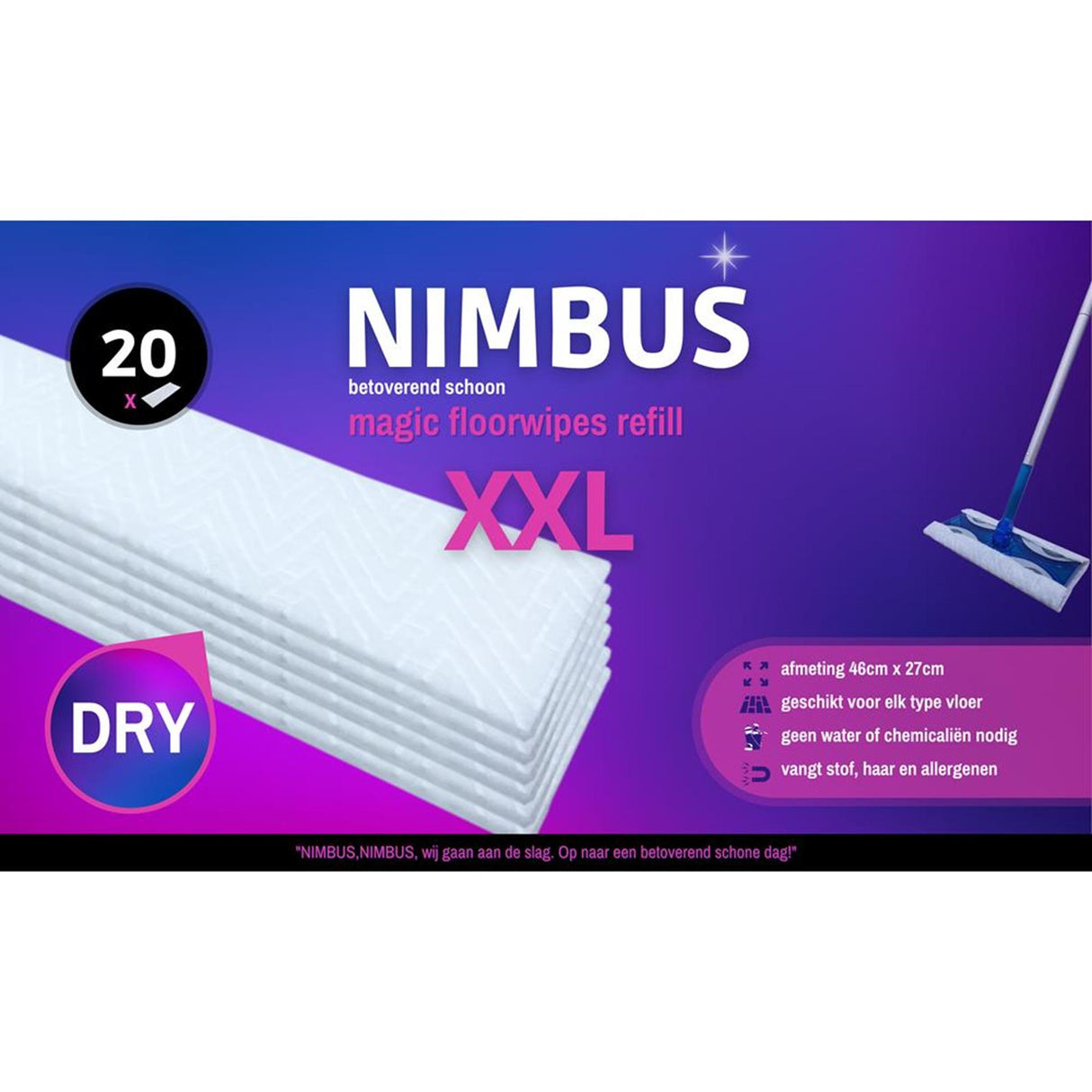 Nimbus Magic Bodentücher Nachfüllpackung 20 Stück xxl 46x27 cm | 2 Stk