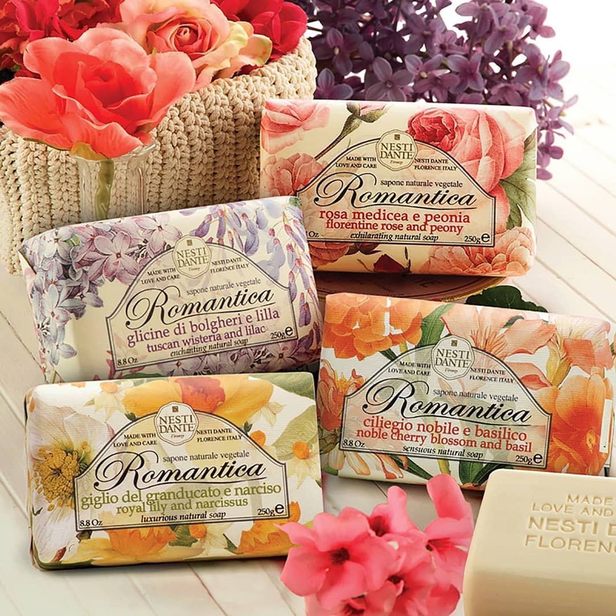 Nesti Dante Romantica toskanische Glyzinien-Lilien-Seife 250gr.