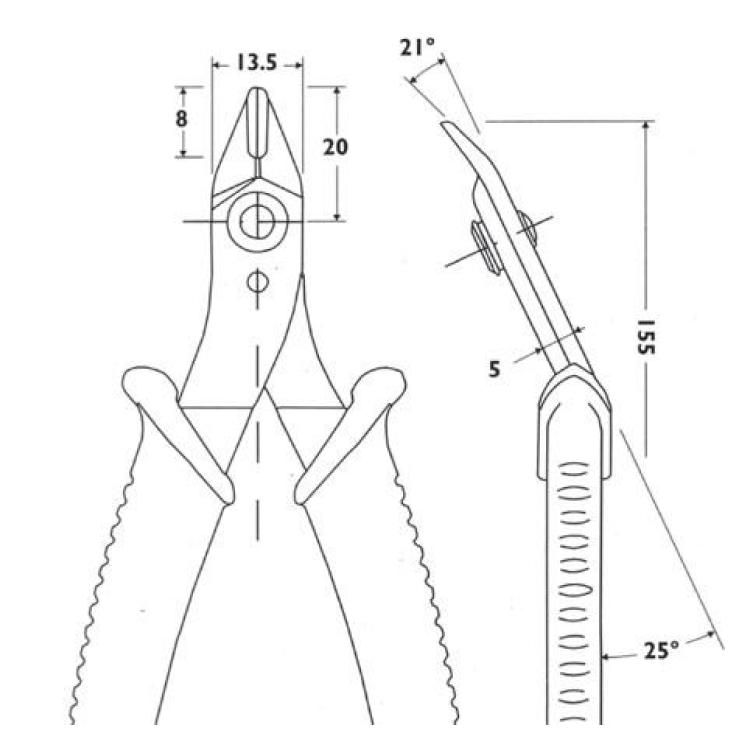 Piergiacomi-Seitenschneider | 138mm | Präzision | 1 Stück - pg-tr30 pg-tr30