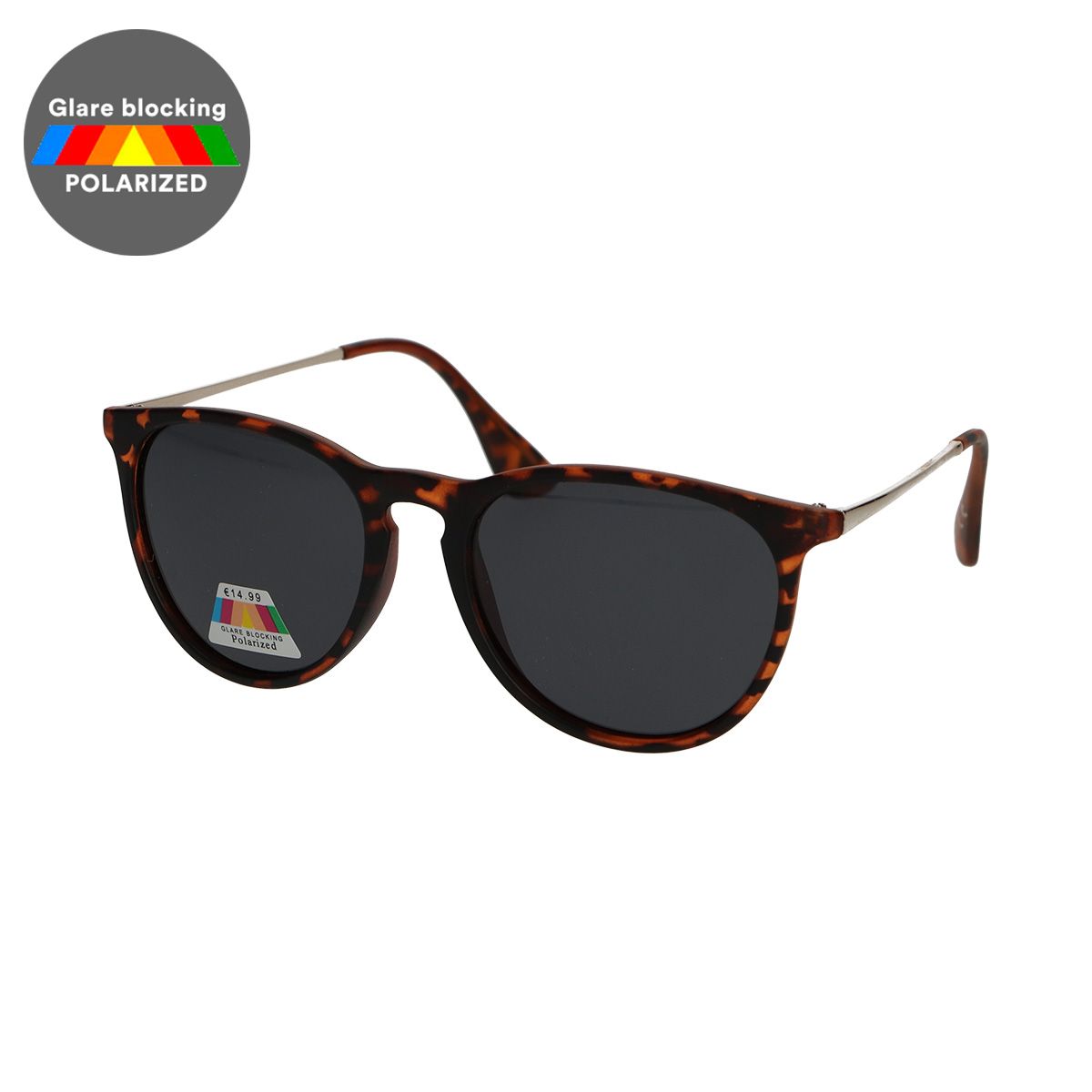 Spectrum polarisierte Sonnenbrille rund schildpatt goldgrau Damen