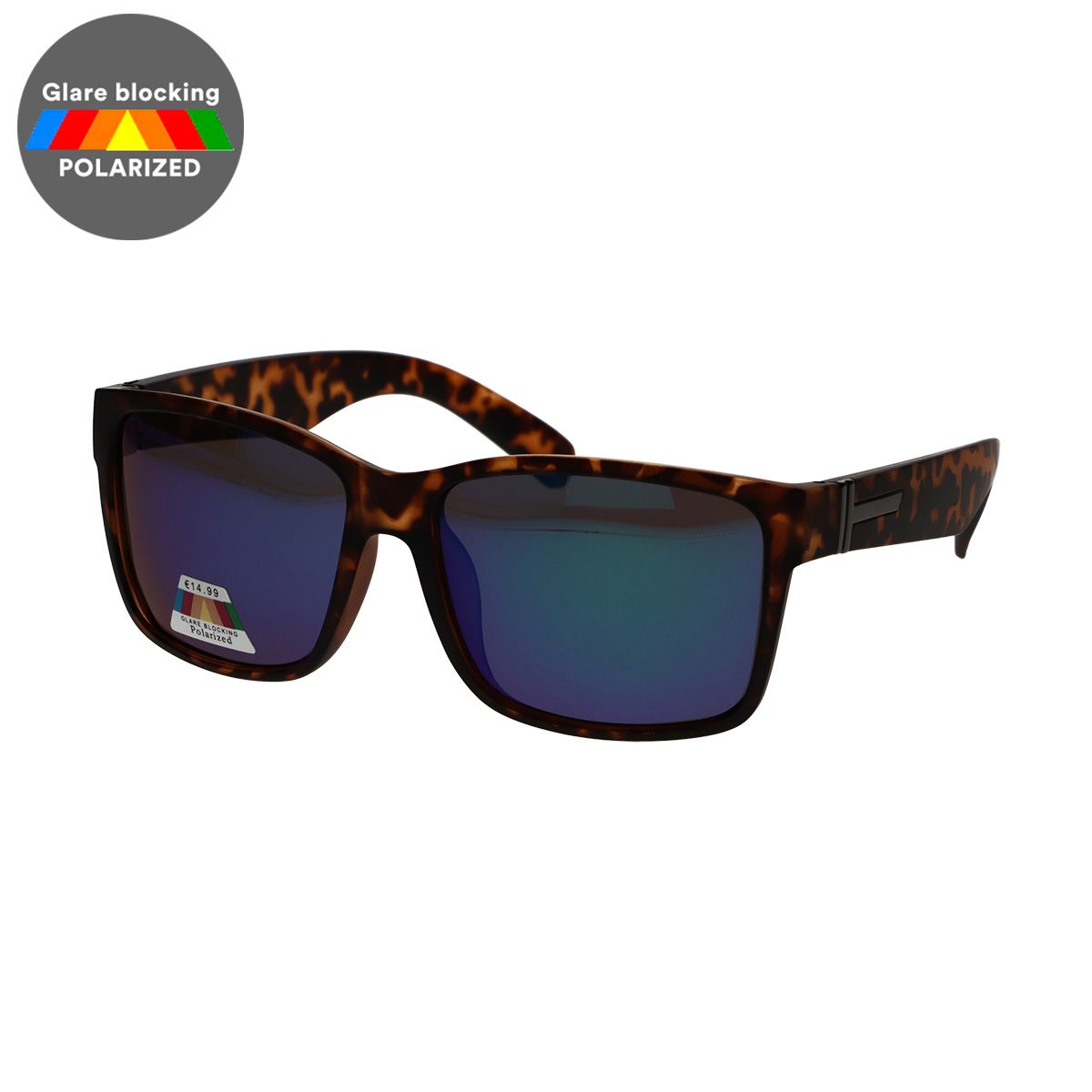 Spectrum polarisierte Sonnenbrille, quadratisch, schildkrötenblau, Unisex