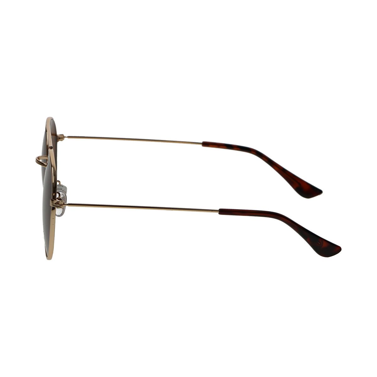 Spectrum-Sonnenbrille, rund, goldfarben, Metall, braun, Unisex