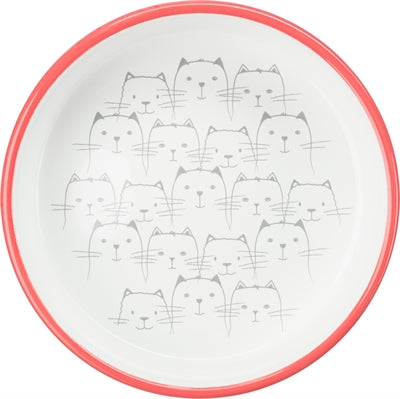 Trixie Food Bowl trinkt Katze flache Nase rot weiß
