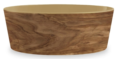 Tarhong Food Bowl Hund Olive Melamin Holzabdruck Sandfarbe