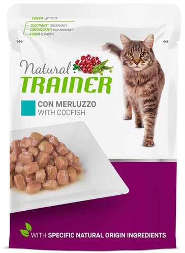 Natürliche Trainerkatze sterilisierte Kabeljau -Beutel