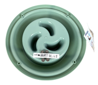 Glückliches Haustier verrückt nach Haustieren, die Eimer Adagio Slow Feeder Sage Green füttern