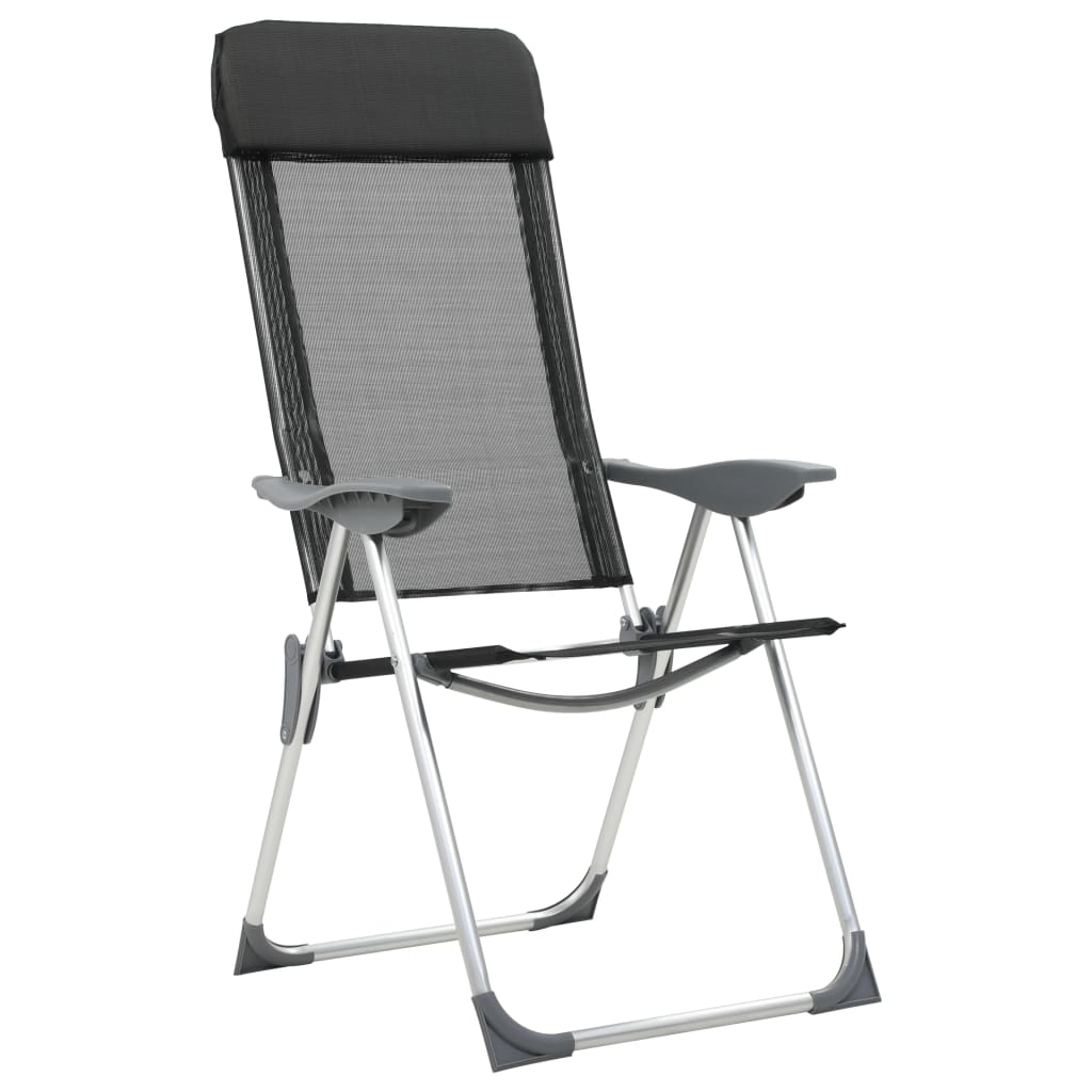 Vidaxl Campingstühle faltbare Aluminiumschwarz 2 Sts