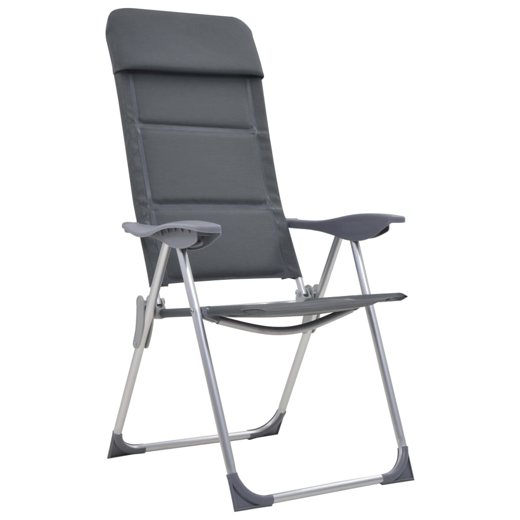 Vidaxl Campingstühle 58x69x111 cm Aluminiumgrau 2 PCs