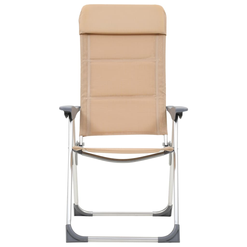 Vidaxl Campingstühle 2 ST 58x69x111 cm Aluminiumcreme