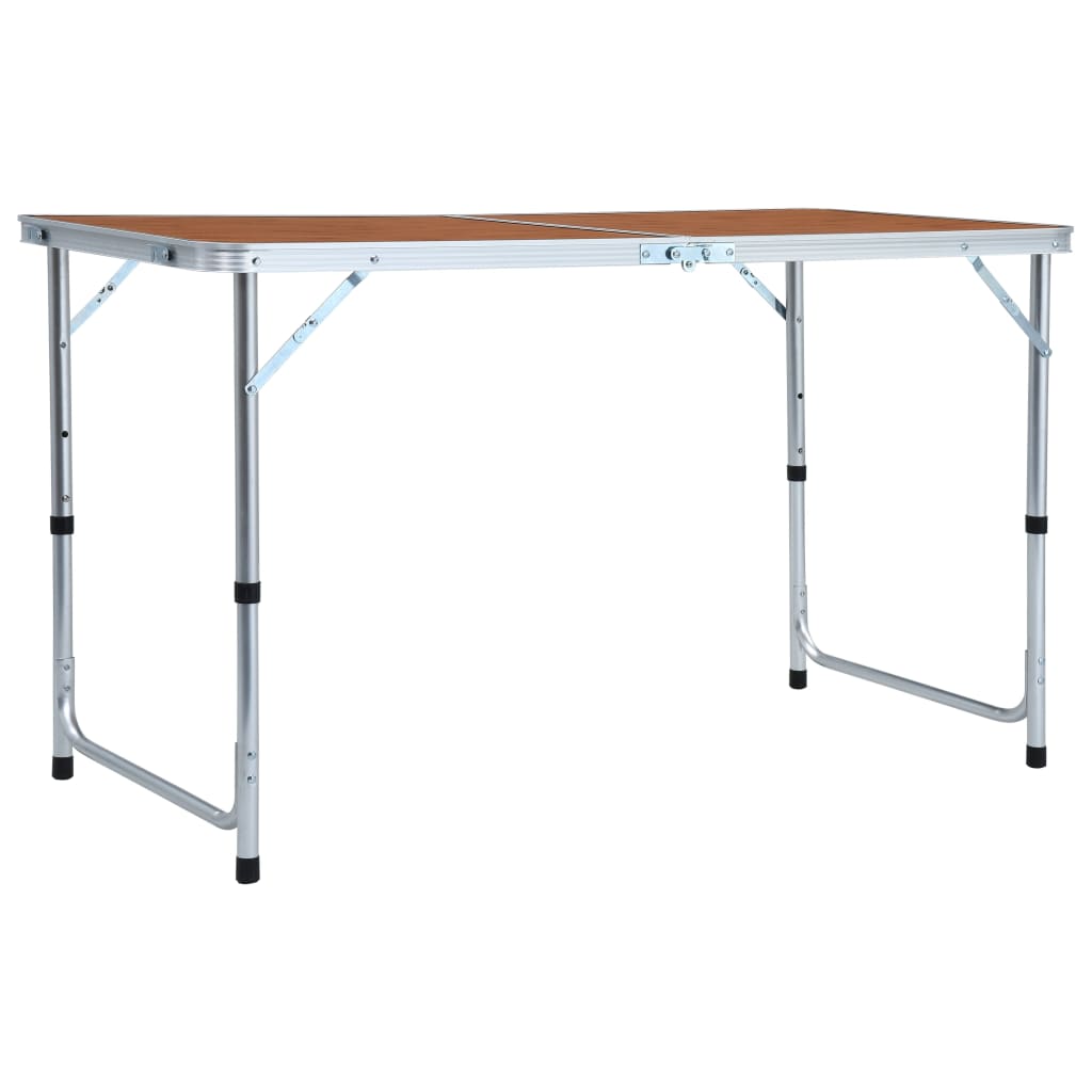 VIDAXL Camping Tabelle zusammenklappbar 120 x 60 cm Aluminium