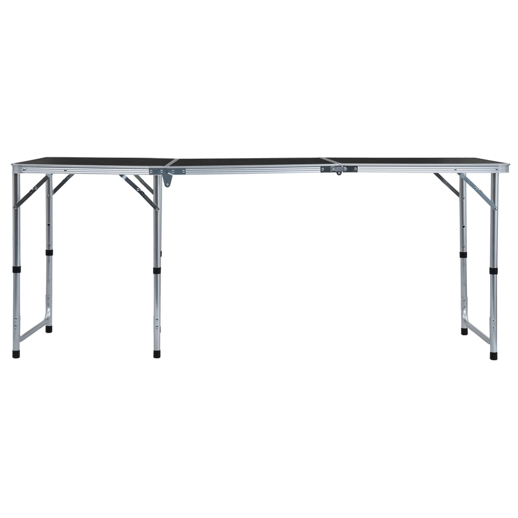 VIDAXL Camping Tabelle zusammenklappbar 180 x 60 cm Aluminiumgrau