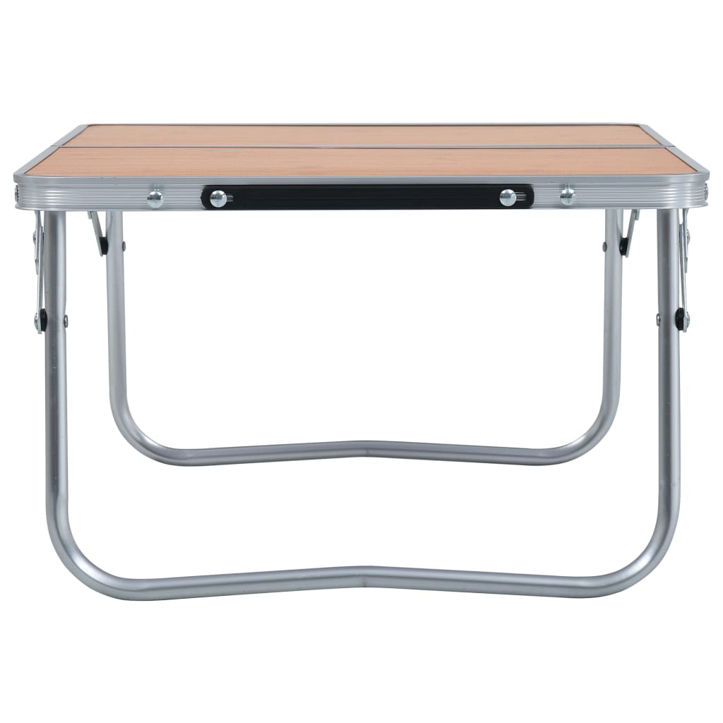 VIDAXL Camping Table zusammenklappbar 60 x 40 cm Aluminiumbraun