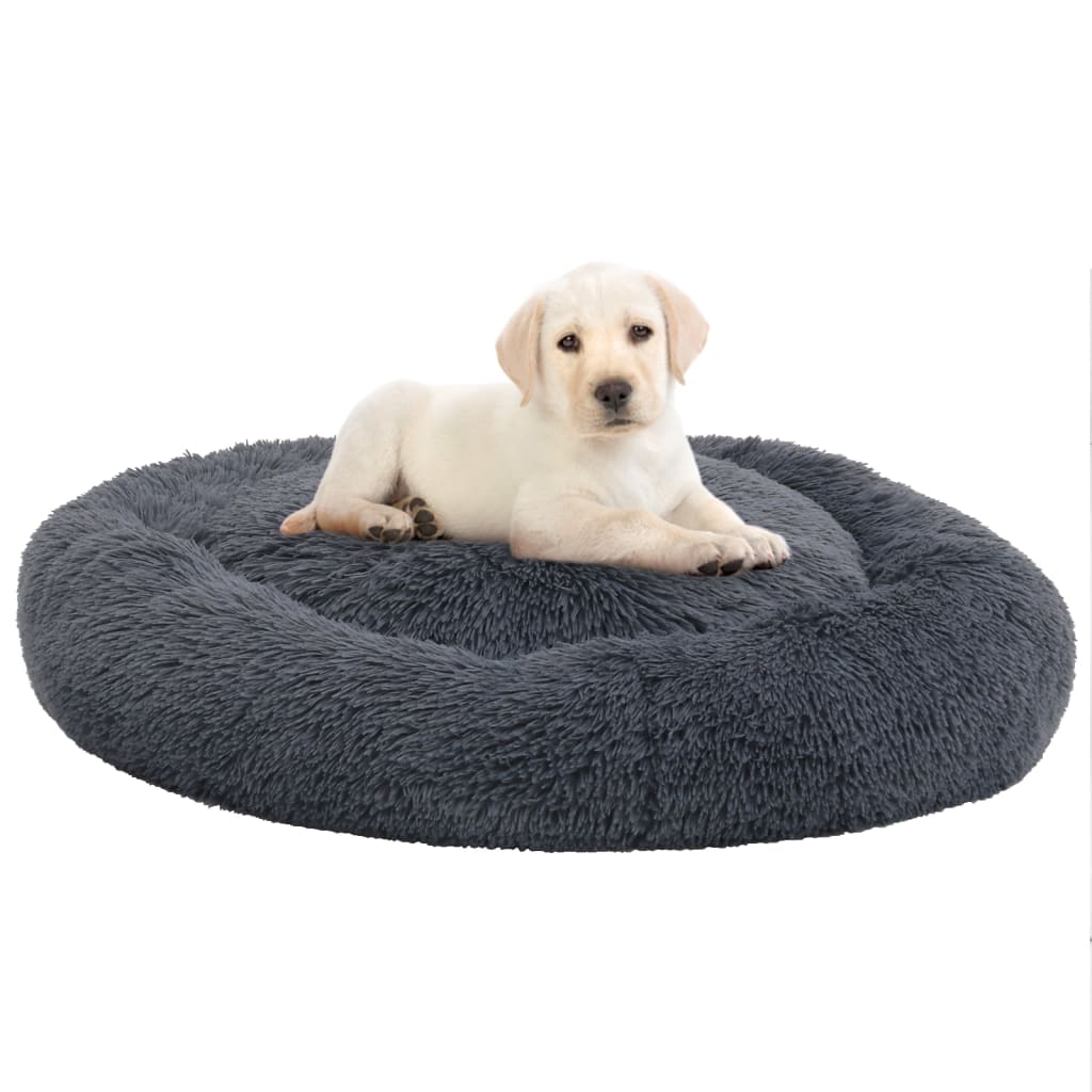 Vidaxl Hundekatkissen waschbar 90x90x16 cm Plüsch dunkelgrau