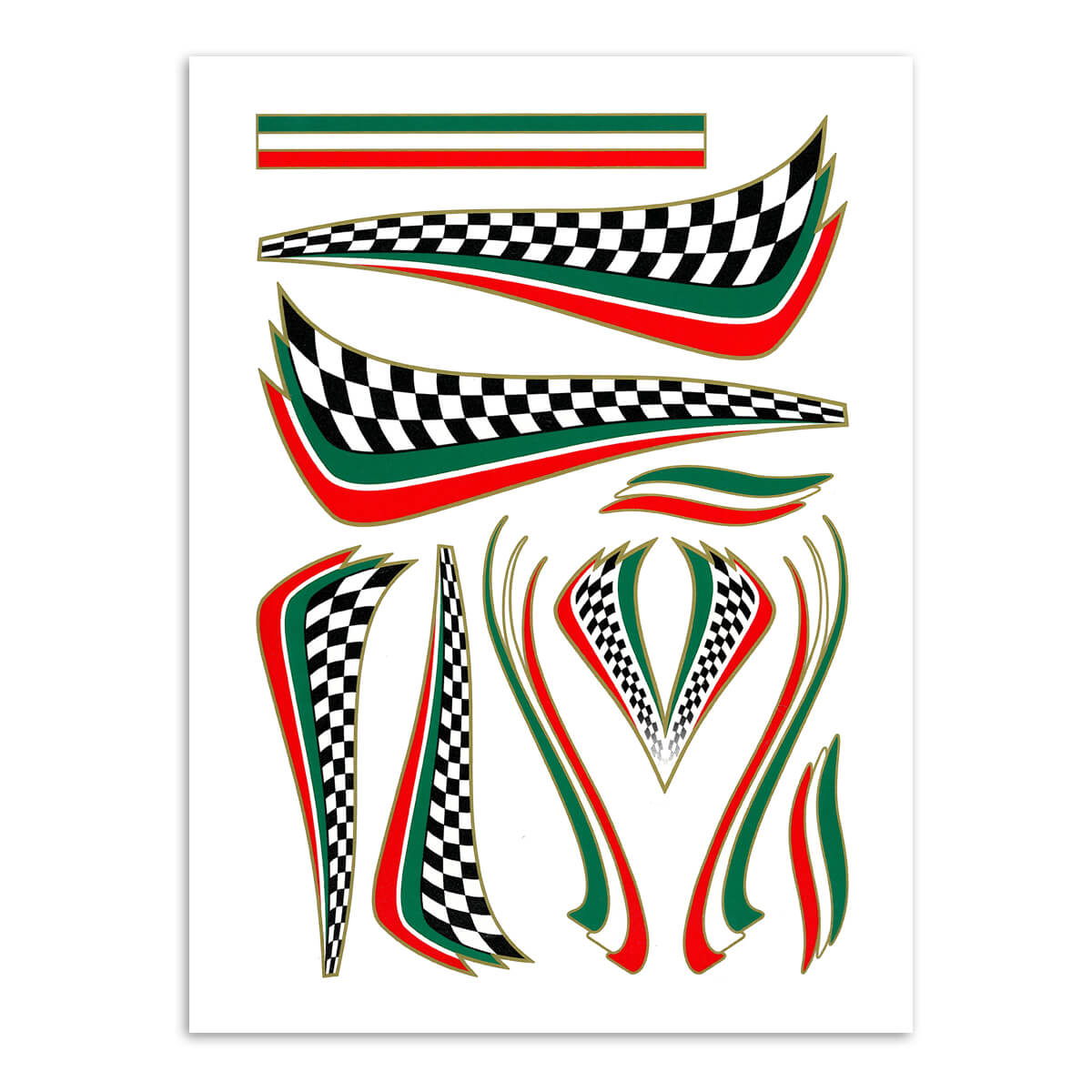 Sticker Set Italian Finish Flagge