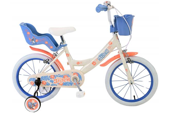 Stichstichstich Kinderbike Girls 16 Zoll Creme Coral Blue zwei Handbremsen