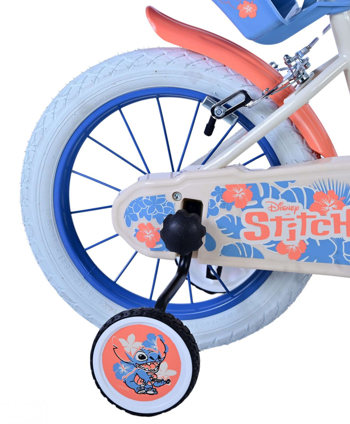 Stichstichstich Kinderbike Girls 14 Zoll Creme Korallenblau zwei Handbremsen