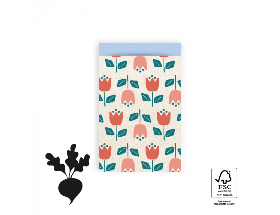 Haus der Produkte Geschenktüten Tulips Sky Blue 12x19cm 200st