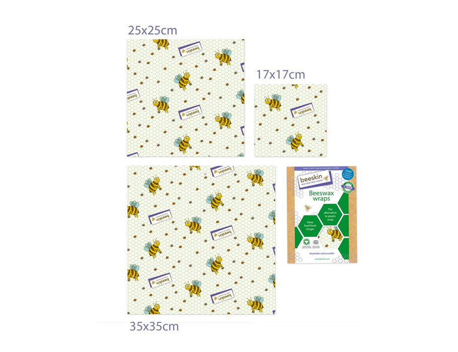 Bienenkinne Bienenwachs -Stoff Set klein, mittlerer und großer Druck