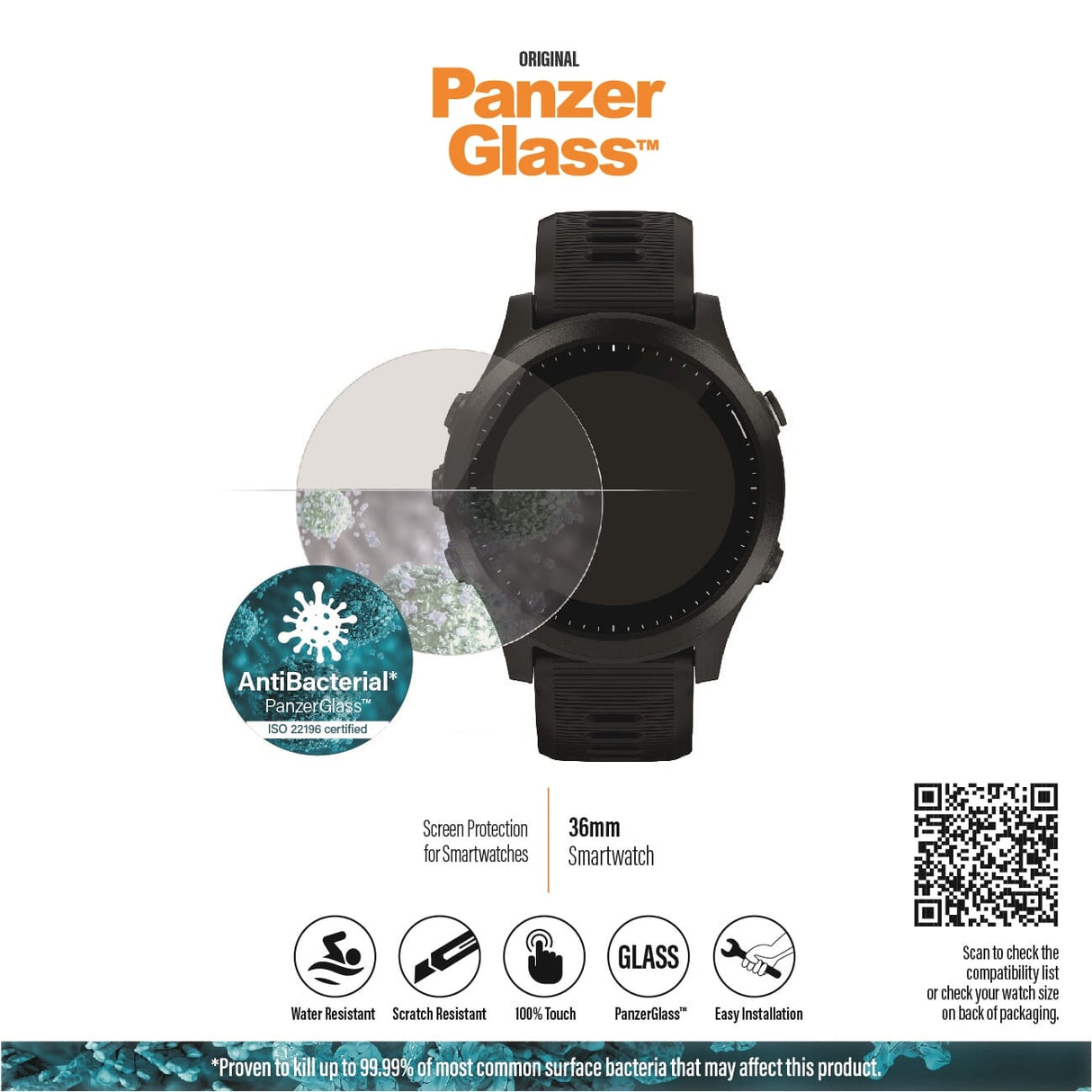 Panzglass Smartwatch 36 -mm -Bildschirmschutzschutz