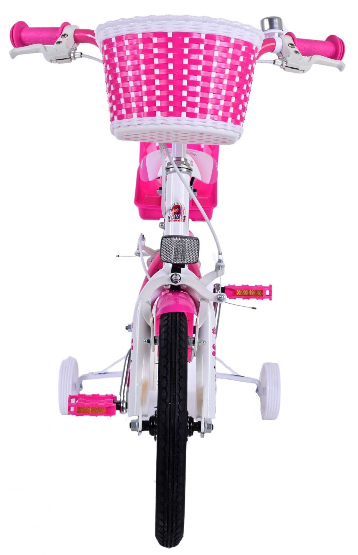 Volare Lovely Children's Bike Girls 14 Zoll rosa weiße zwei Handbremsen