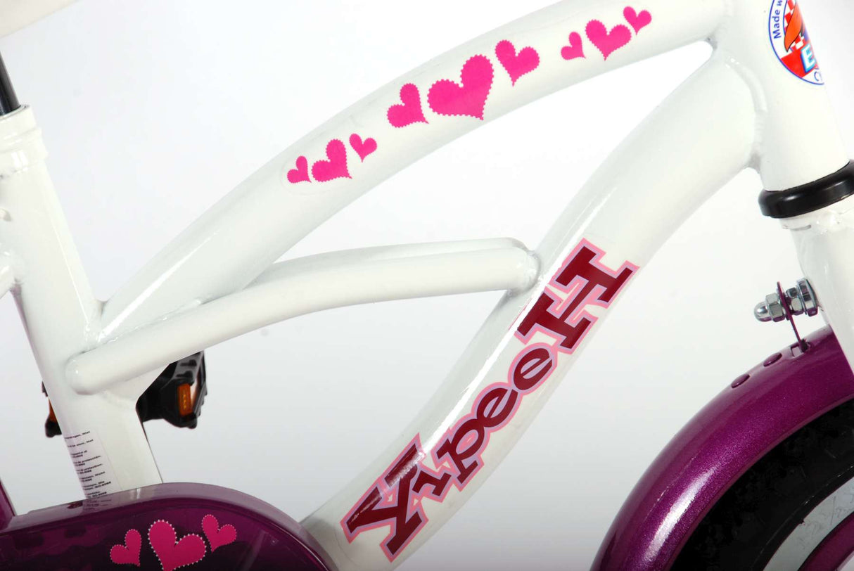 Volare Heart Cruiser Kinderbike - Mädchen - 12 Zoll - weißes Lila