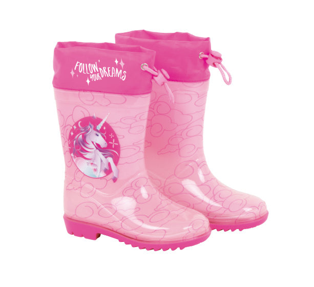 Arditex Regenstiefel Einhorn Girls PVC Textile hellrosa Größe 24