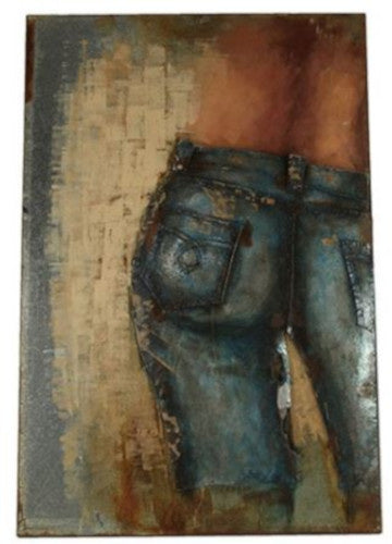 Hi-Point-Jeans Retrawmalerei 120 cm Nickelblau Brown