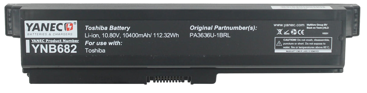 Yanec Laptop -Batterie erweiterte 10400mah