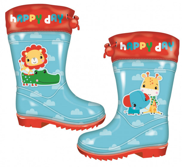 Fischerpreis Regenstiefel Junior PVC hellblau rot Größe 28
