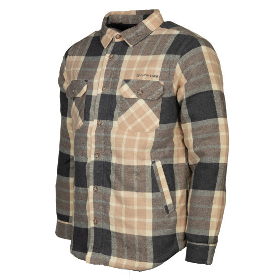 Life Line Jervis gepolsterte Flanellhemd Männer beige Größe xxl