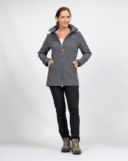 Lebenslinie Kya Softshell Parka Damen Dunkelgrau Größe XL