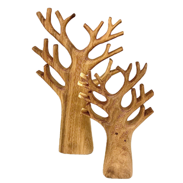 Papoose -Spielzeug Papoose -Spielzeug geschnitzte Baum 2PC SET