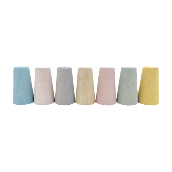 Papoose -Spielzeug Papoose Toys Mini Pastellkegel 7pc
