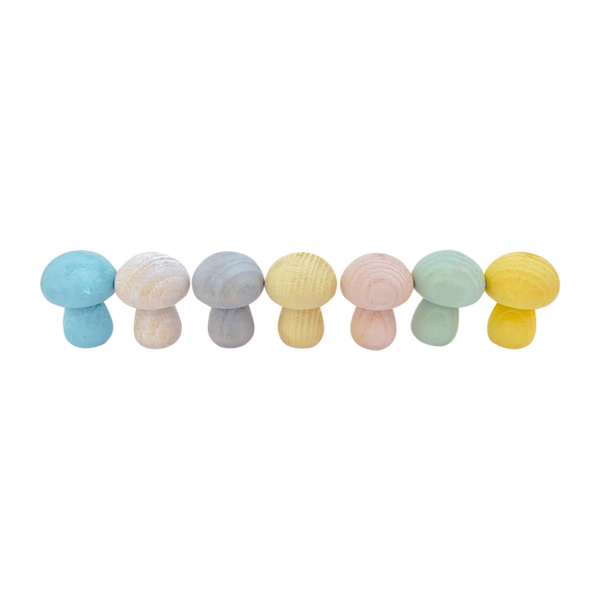 Papoose Toys Papoose Toys Mini Pastell Pilz 7PC