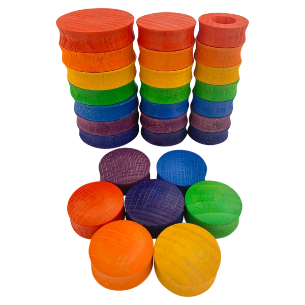 Papoose Toys Papoose Toys Mini Regenbogenrunde 28pc