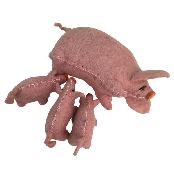 Papoose Toys Papoose Toys Pig Mama + 3 Babys