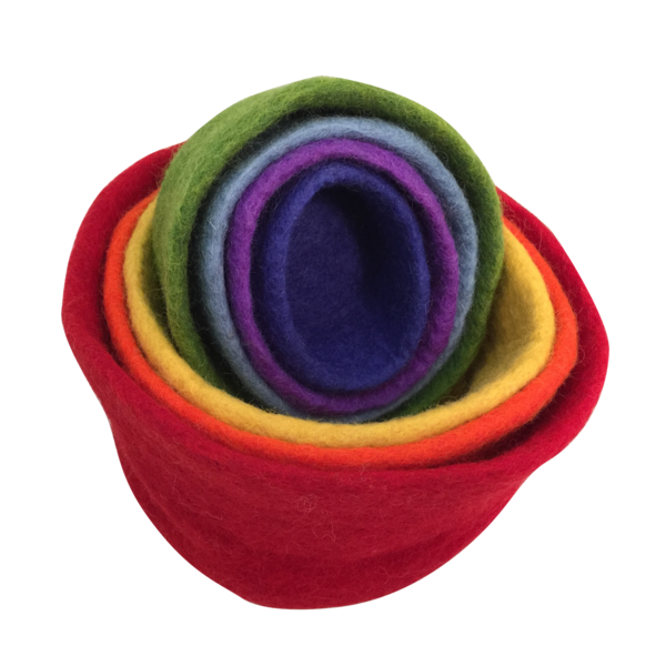 Papoose Toys Papoose Toys Regenbogen verschachtelte Schalen 7 PC