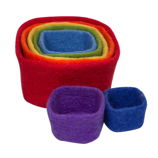 Papoose -Spielzeug Papoose -Spielzeug Stapelwürfel Regenbogen 7pc