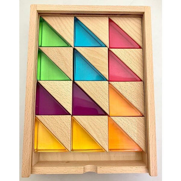Papoose -Spielzeug Papoose -Spielzeug Holz+Lucite große Dreiecke 24