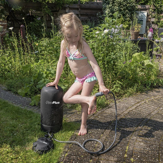 Proplus Campingdusche mit Fußpumpe 11 Liter schwarz