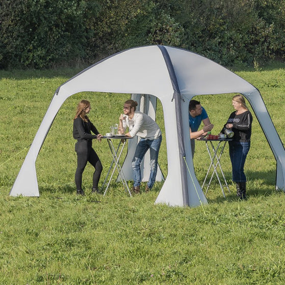 Prophlus Partytent aufblasbar 365 x 365 cm hellgrau