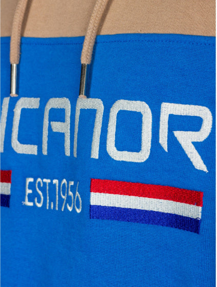 Rucanor Trevor Pullover Hoodie Men Blue Beige Maat L.